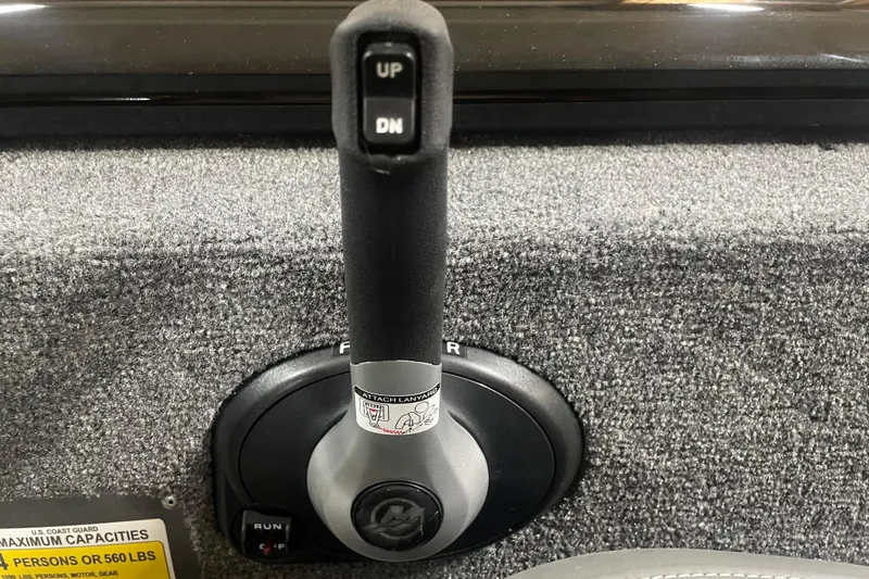 Slide: The Image of Throttle control lever on 2026 Tracker Pro Team 175 Crappie Edition boat. - 20