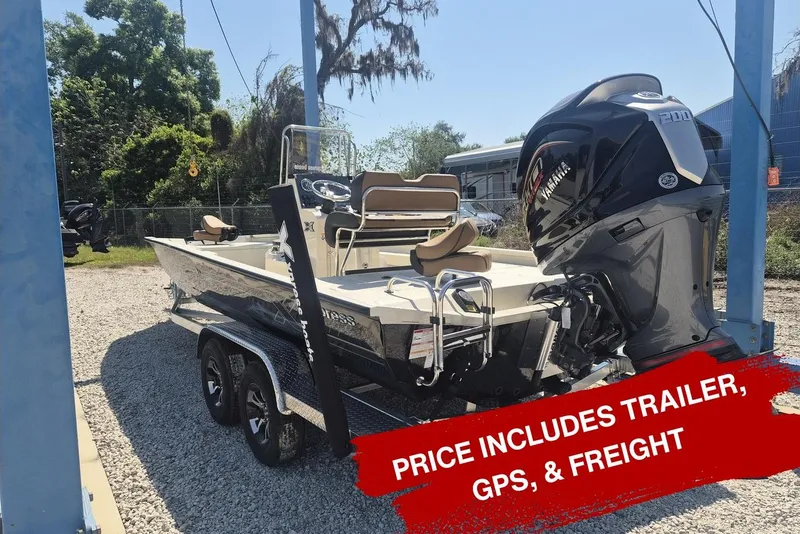 The Image of 2026 Xpress H24B Bay boat with Yamaha engine, includes trailer, GPS, and freight. - 0