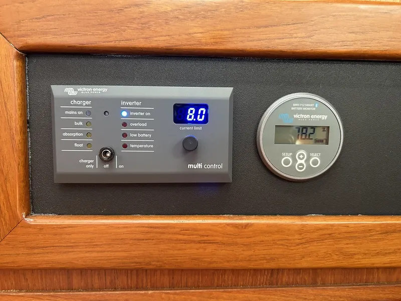 Slide: The Image of Victron Energy control panel on 1987 Wauquiez Centurion yacht. - 26