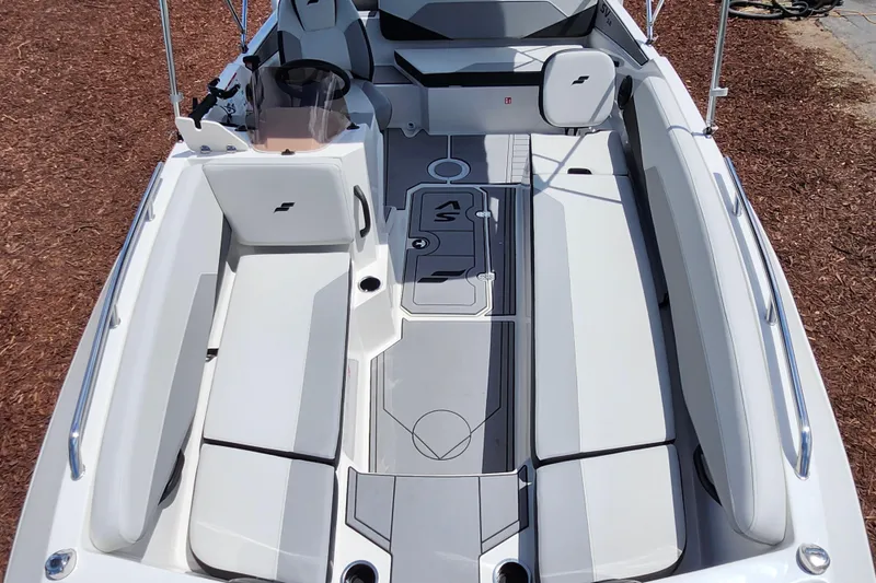 Slide: The Image of 2026 Starcraft SV 18 OB boat interior with sleek seating and modern design. - 18