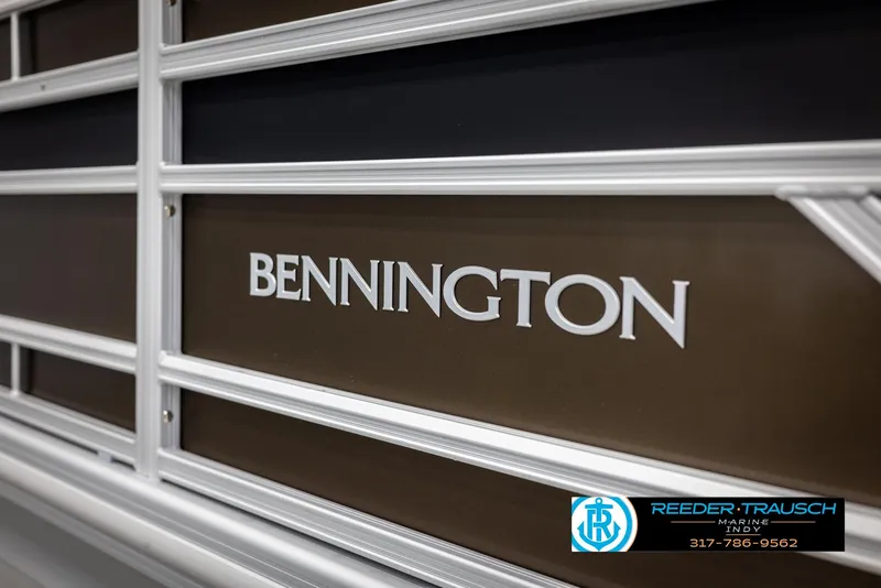 Slide: The Image of Close-up of Bennington 21 SL 2025 boat logo. - 52