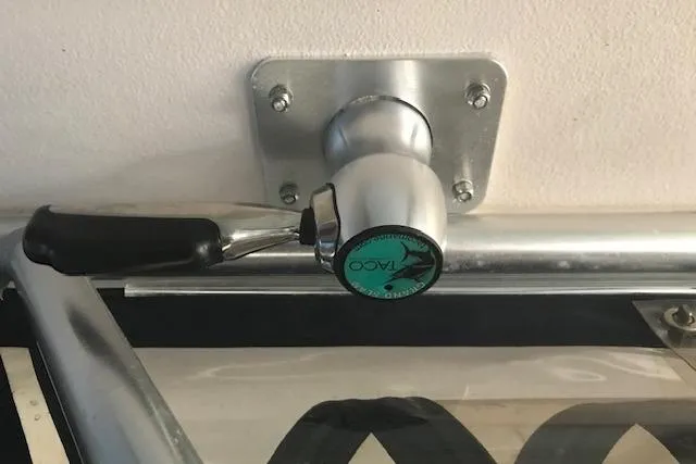 Slide: The Image of Boat rod holder on a Grady-White Express 330, 2003 model. - 34
