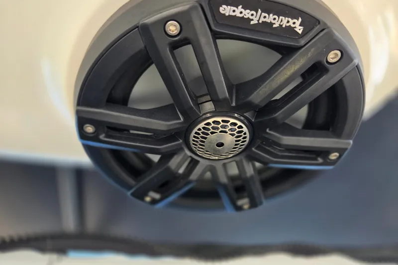 Slide: The Image of Close-up of a Rockford Fosgate speaker on a 2011 Glasstream 280 SCX boat. - 18