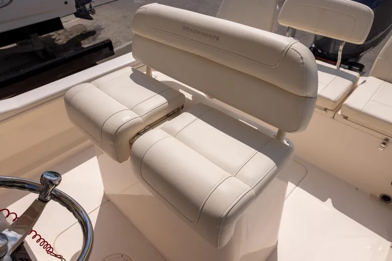 Slide: The Image of 2021 Grady-White 251 Coastal Explorer boat seating and helm detail. - 8