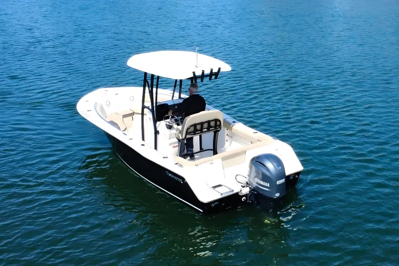 Slide: The Image of 2019 Tidewater 220 LXF boat with Yamaha engine on calm water. - 7