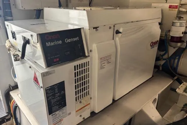 Slide: The Image of Onan Marine Genset in 2006 Hatteras 50 Convertible yacht engine room. - 28
