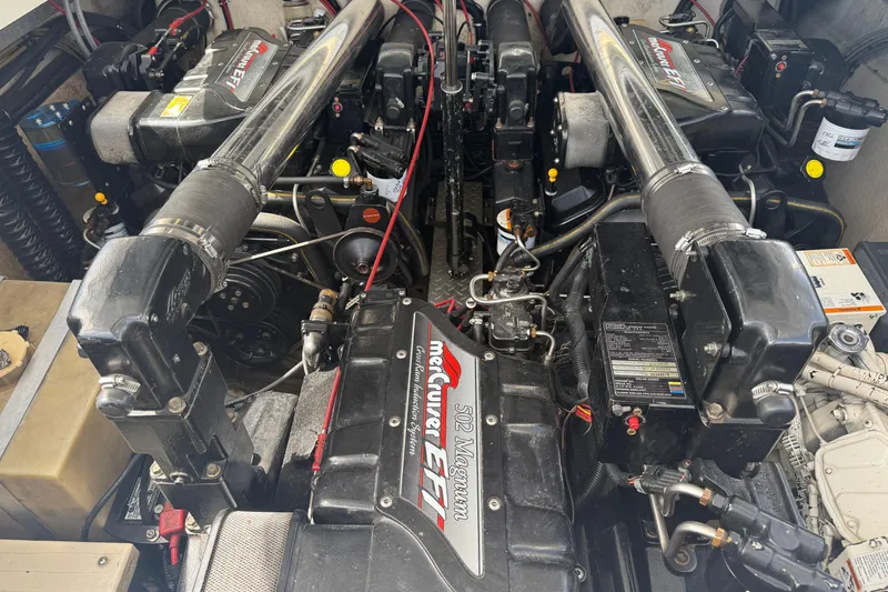 Slide: The Image of Engine compartment of a 1994 Formula 419 SR-1 with MerCruiser 502 Magnum engines. - 12