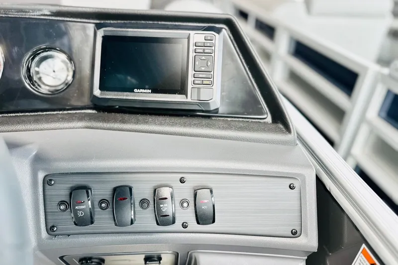 Slide: The Image of Dashboard of 2026 Bennington 23 SSR boat with Garmin navigation system. - 4