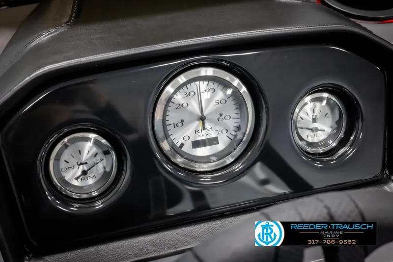 Slide: The Image of Dashboard of 2025 Bennington 21 SSR with gauges. - 28