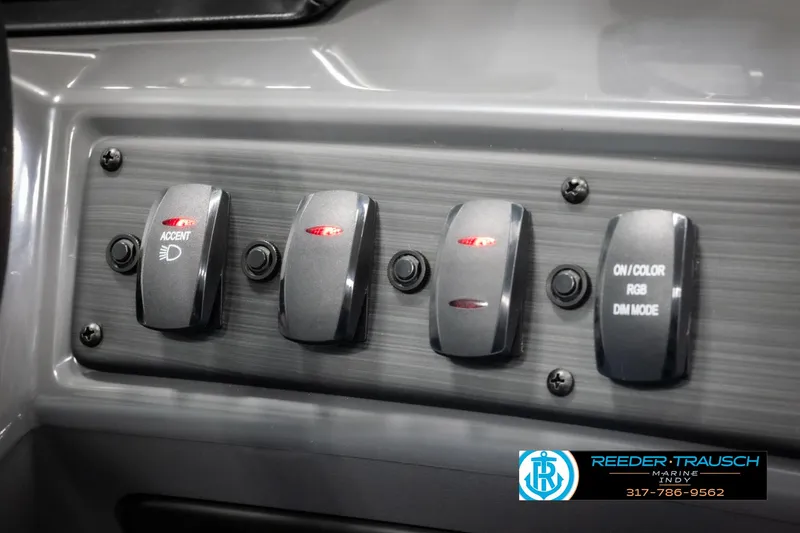 Slide: The Image of Switch panel of 2025 Bennington 21 SSR with lighting controls. - 30