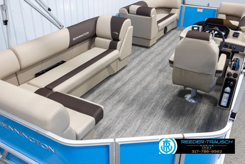 Slide: The Image of Interior of 2025 Bennington 20 SL pontoon boat. - 12