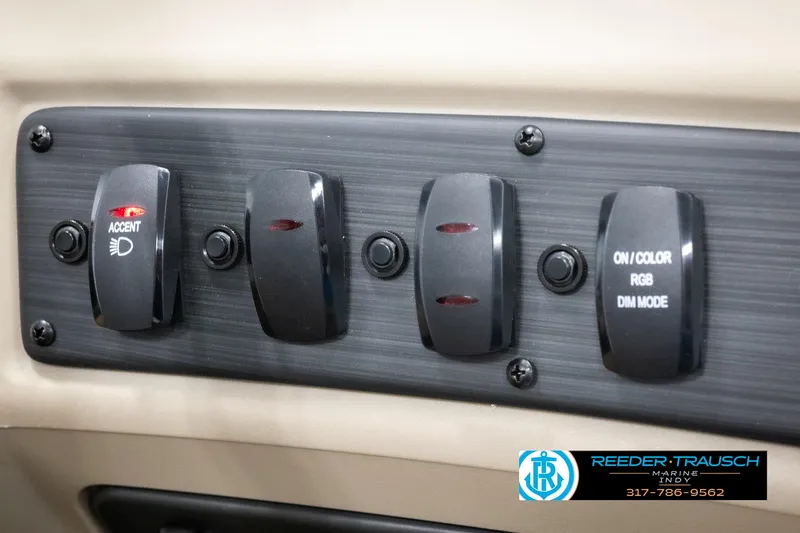 Slide: The Image of Switch panel of Bennington 20 SL 2025 with lighting controls. - 31