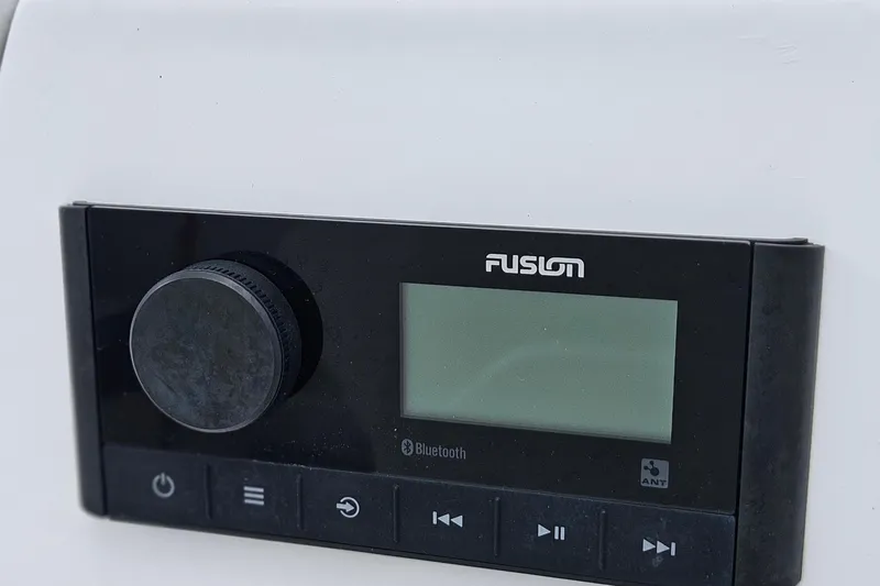 Slide: The Image of Fusion audio system on 2023 Hurricane SunDeck Sport 188 OB boat. - 9