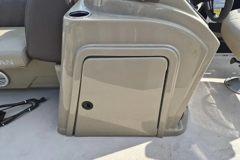 Slide: The Image of 2022 Sylvan Mirage Fish 820 Party Fish boat console with storage compartment. - 5