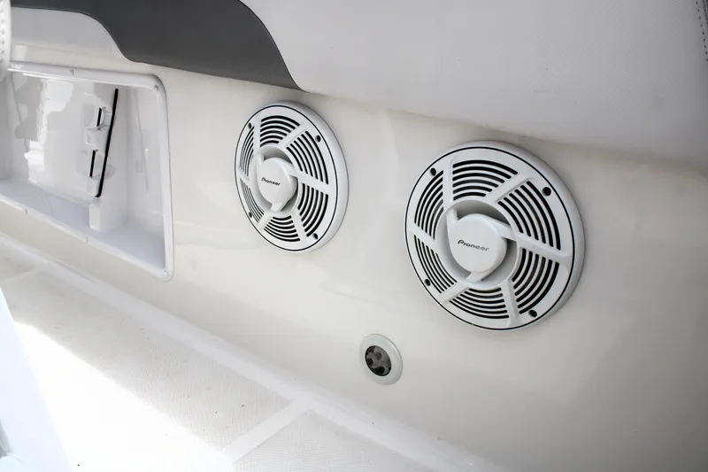 Slide: The Image of 2007 Renegade 29CC boat interior with Pioneer speakers installed. - 20