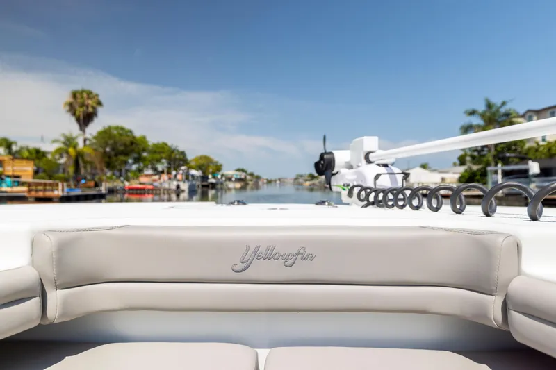 Slide: The Image of 2018 Yellowfin 32 Offshore boat on calm waters. - 47