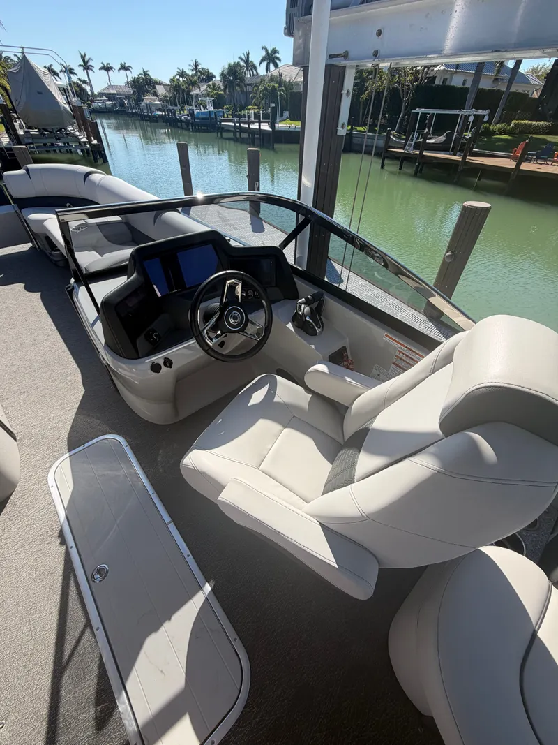 Slide: The Image of Luxurious interior of 2021 Avalon Excalibur Twin Elite pontoon boat. - 4