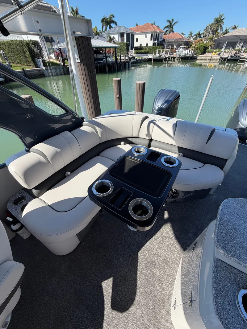 Slide: The Image of Luxurious seating area on Avalon Excalibur Pontoon 2021. - 5