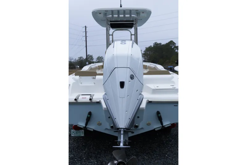 Slide: The Image of 2020 Key West 239 FS boat rear view with outboard motor. - 4