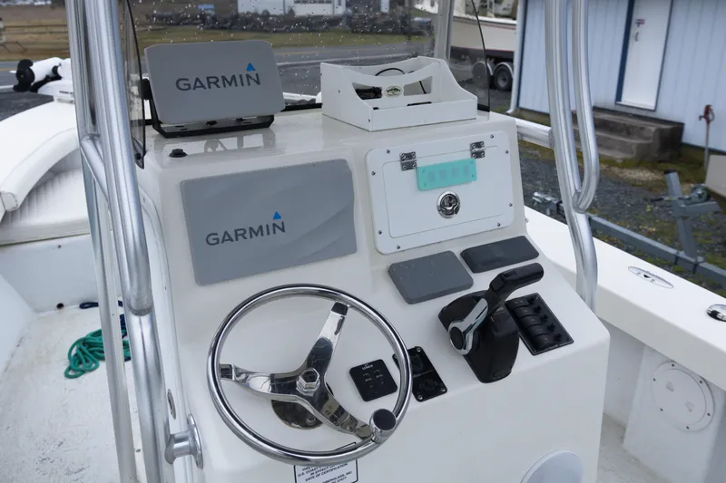 Slide: The Image of 2018 May-Craft 23 Cape Classic boat console with Garmin navigation system. - 11