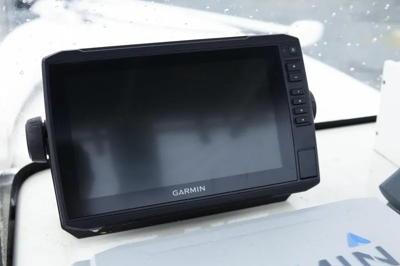 Slide: The Image of Garmin marine GPS device on 2018 May-Craft 23 Cape Classic boat dashboard. - 13