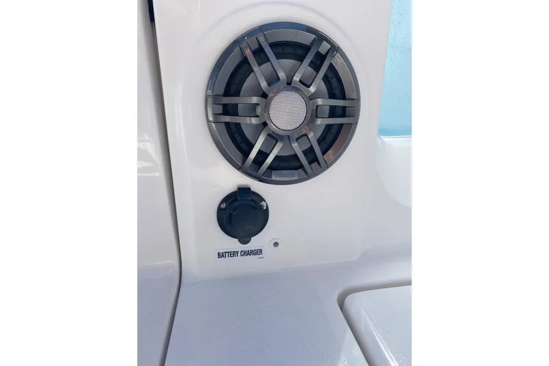 Slide: The Image of 2026 Sea Fox 268 Commander boat speaker and battery charger port. - 20