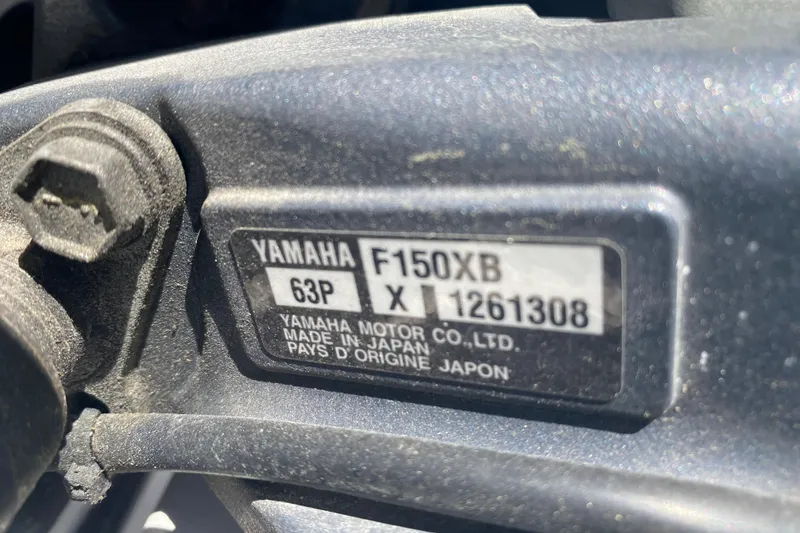 Slide: The Image of Yamaha F150XB engine label on a 2026 Sea Fox 268 Commander boat. - 29