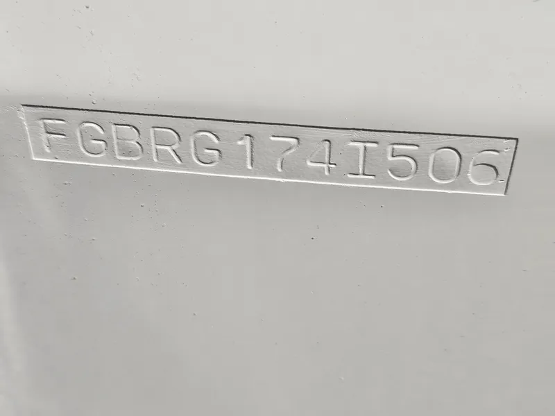 Slide: The Image of Serial number on a 2006 Robalo R265 Walkaround boat. - 49