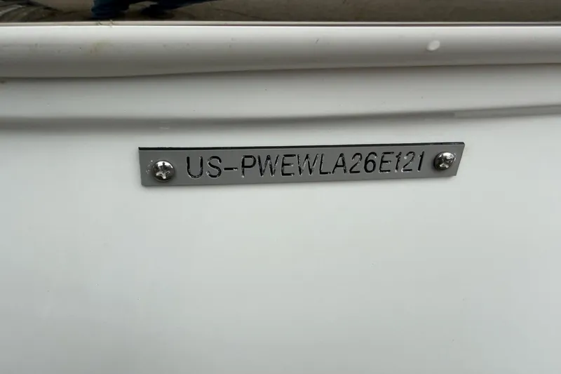 Slide: The Image of Hull identification number on 2021 Wellcraft 202 Fisherman boat. - 21