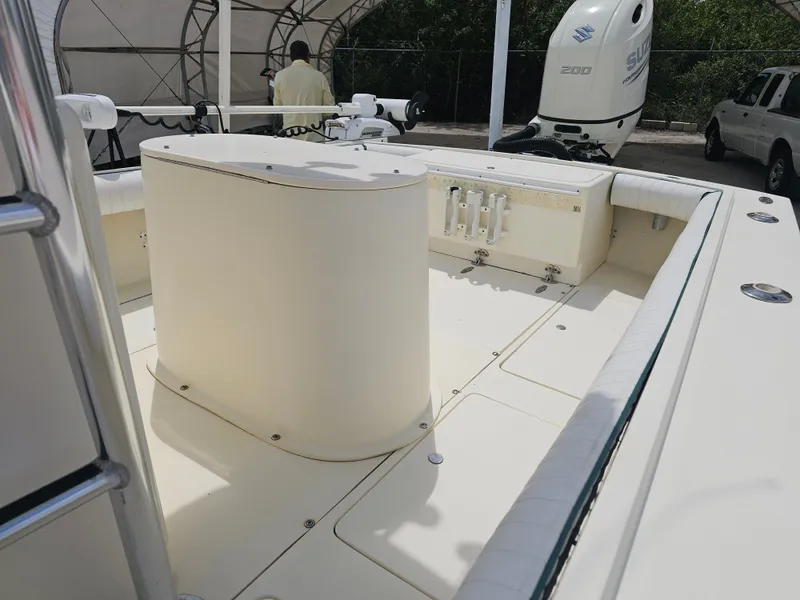 Slide: The Image of Interior of a 2000 Dorado 23 boat with Suzuki engine. - 29