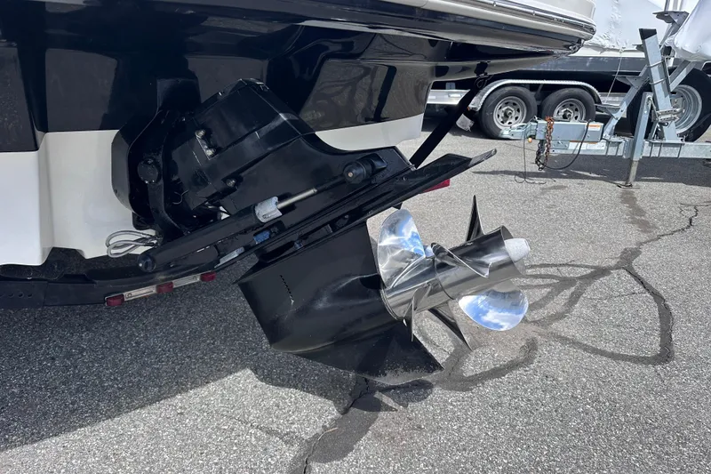 Slide: The Image of Propeller and stern drive of 2012 Sea Ray 200 Sundeck boat on trailer. - 4