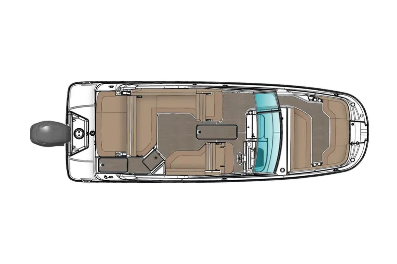 Slide: The Image of Manufacturer Provided Image: Top view of 2022 Sea Ray SDX 250 Outboard boat layout. - 26
