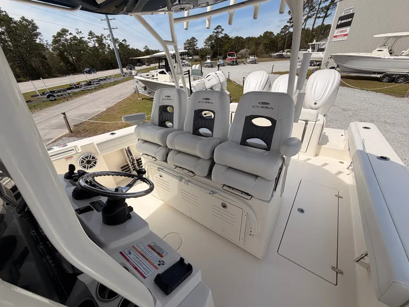 Slide: The Image of Interior view of the 2025 Cobia 350 Center Console boat. - 15
