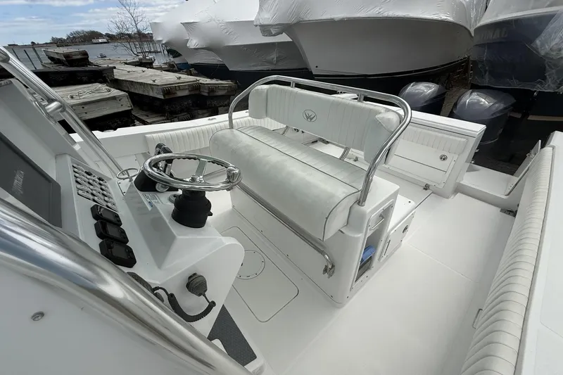 Slide: The Image of 2012 Southport 29 Tournament Edition boat interior with helm and seating. - 10