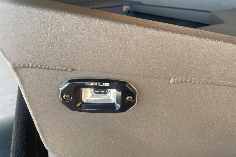 Slide: The Image of LED light on 2026 Reaper Boats 550 Timber Reaper, featuring Sirius branding. - 10