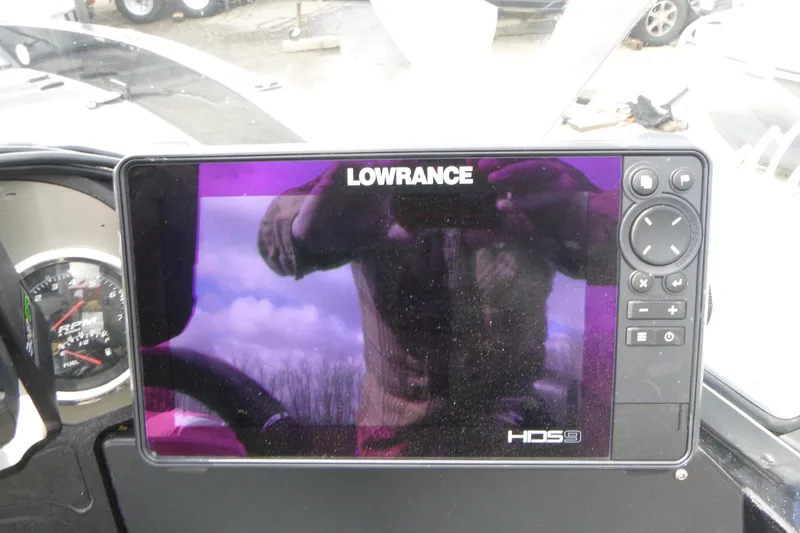 Slide: The Image of Lowrance HDS9 fishfinder on 2019 Triton 206 Allure boat dashboard. - 16