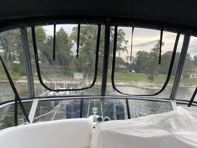 Slide: The Image of Interior view of a 2002 Silverton 330 yacht at dock. - 5