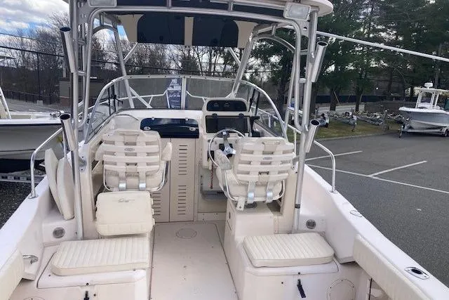 Slide: The Image of 2006 Grady White SEAFARER boat interior with seating and steering console. - 3