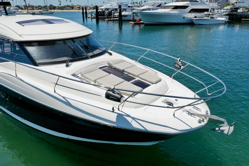 Slide: The Image of Prestige 460 S Yacht 2020 in harbor, luxurious design. - 13