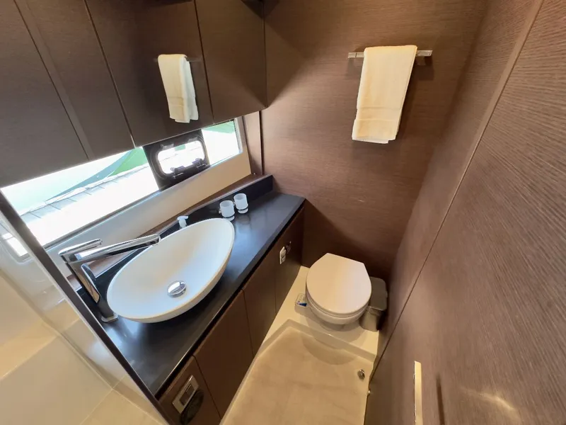 Slide: The Image of Luxurious bathroom on Prestige 460 S yacht, 2020 model. - 30