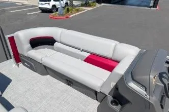 Slide: The Image of 2026 Sun Tracker Party Barge 20 DLX with spacious seating and modern design. - 5