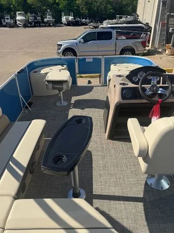 Slide: The Image of Interior view of SunCatcher Select 20F pontoon boat, model year 2026. - 8