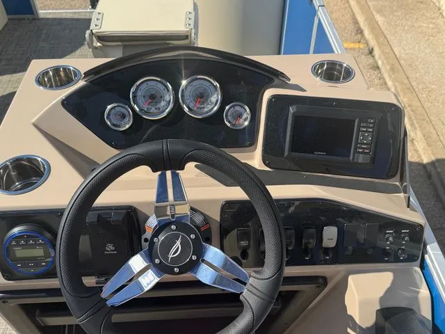 Slide: The Image of Dashboard of a 2026 SunCatcher Select 20F boat. - 9