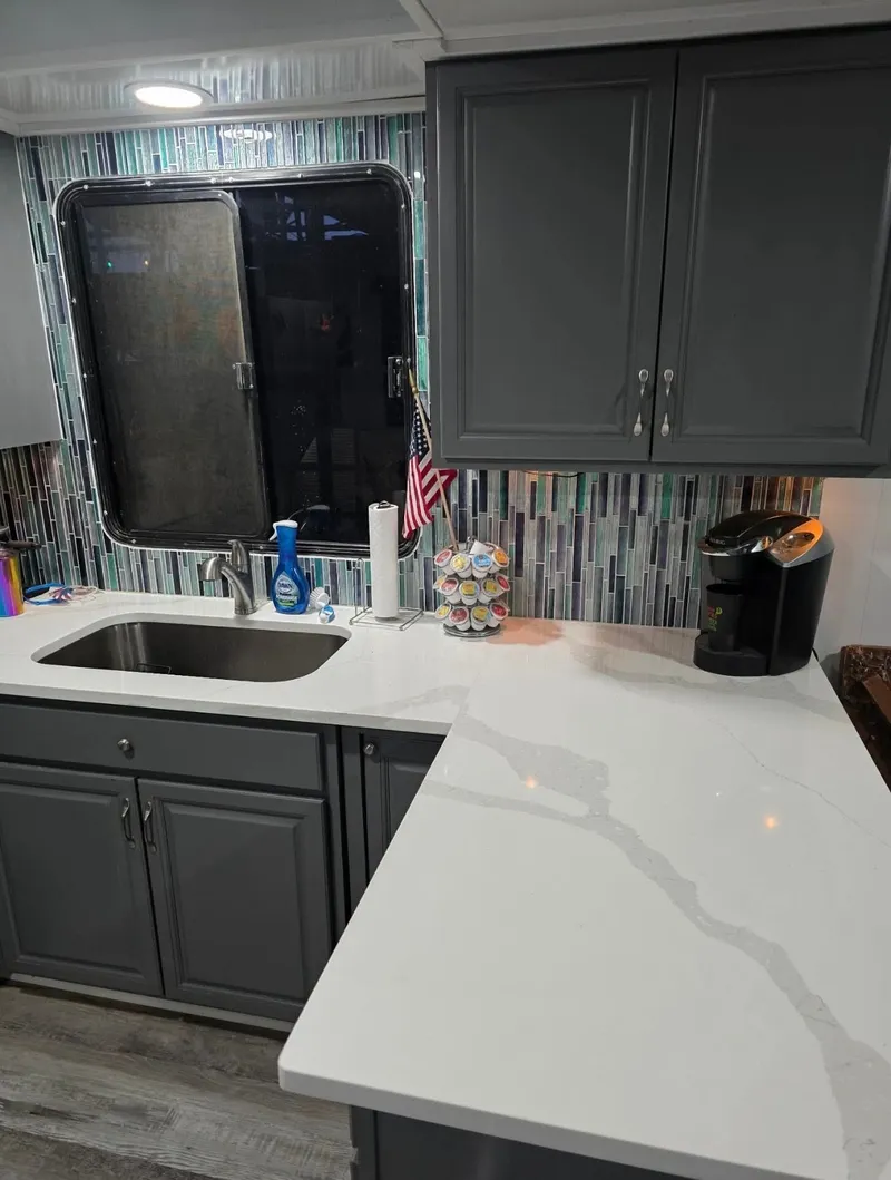 Slide: The Image of Modern kitchen in 1992 STARDUST 53 with gray cabinets. - 33