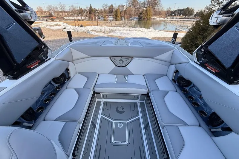 Slide: The Image of Luxurious interior of 2026 Centurion Nv233 boat with spacious seating and modern design. - 9