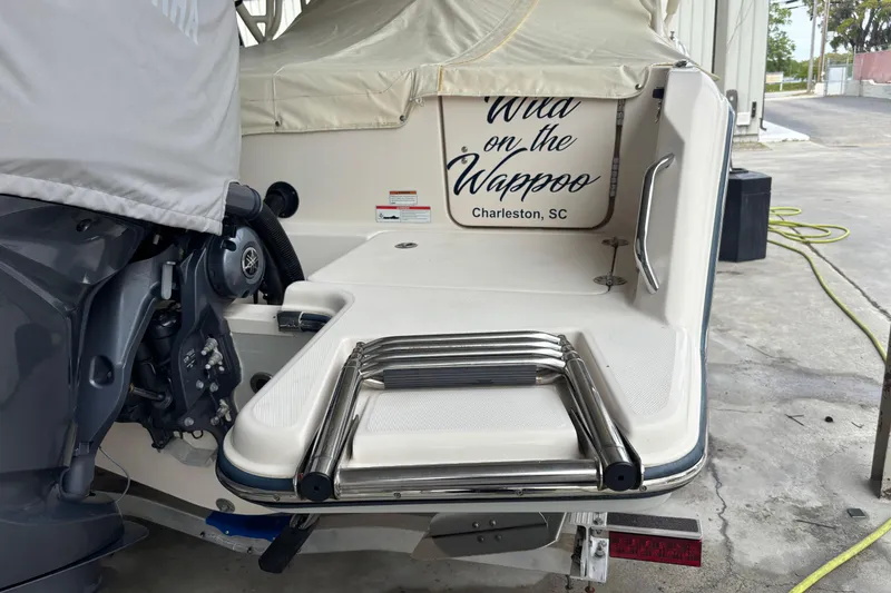 Slide: The Image of 2022 Grady-White Freedom 235 boat with ladder, docked in Charleston, SC. - 13