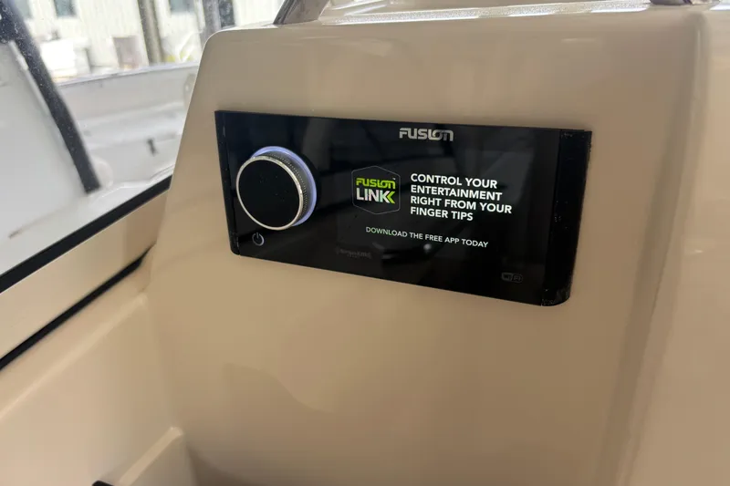 Slide: The Image of Fusion Link entertainment control panel on 2022 Grady-White Freedom 235 boat. - 14