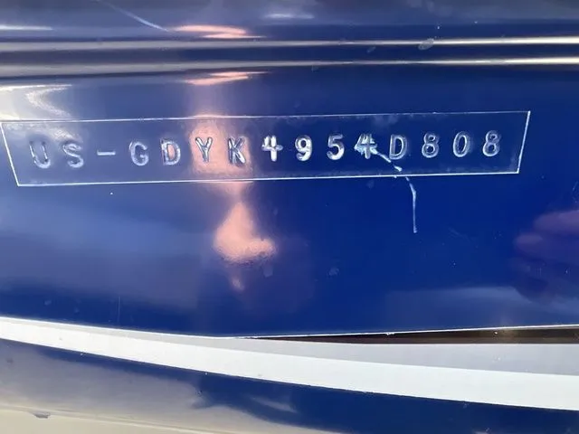 Slide: The Image of Serial number on blue Hurricane SunDeck 2000 boat, year 2008. - 24