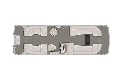Slide: The Image of Manufacturer Provided Image: 2020 Bennington R 25 RFB boat floor plan with spacious seating layout. - 16