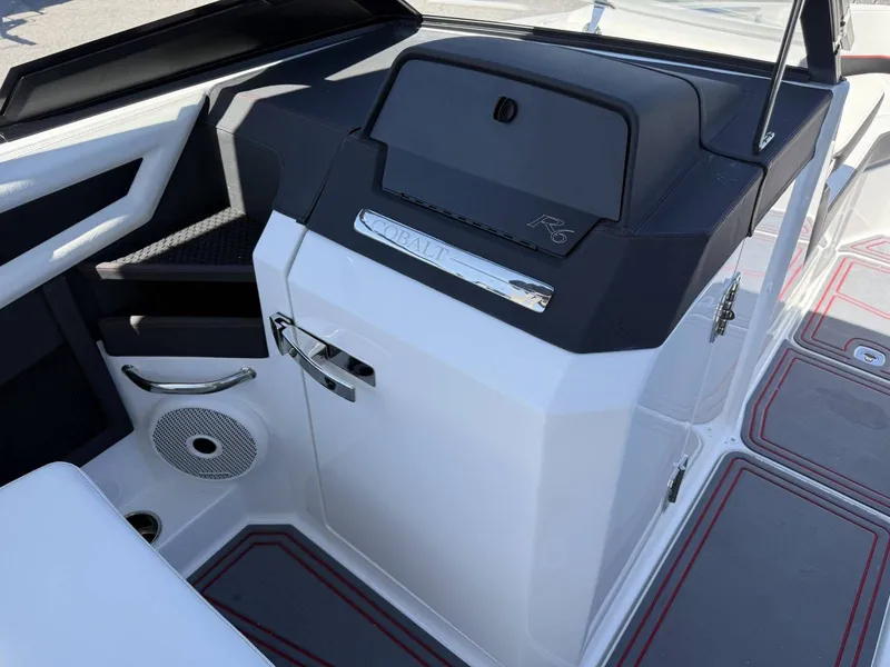 Slide: The Image of 2026 Cobalt R6 Surf boat interior dashboard view. - 19